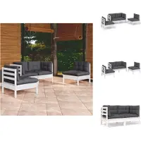 vidaXL 4-tlg. Garten-Lounge-Set mit Kissen Kiefer Massivholz - Gartenmöbel-Sets