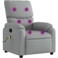 vidaXL Massagesessel Hellgrau Stoff