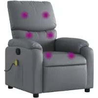 vidaXL Massagesessel Grau Kunstleder