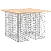 vidaXL Gartentisch aus Gabionen 100x102x72 cm Massivholz Kiefer