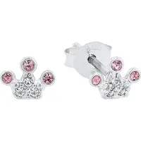 Prinzessin Lillifee Paar Ohrstecker "Krone", rosa (silberfarben, weiß, rosa, weiß, rosa), Ohrringe, Kinder, Silber 925 (Sterlingsilber), Paar Ohrstecker, mit Glasstein