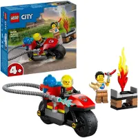 LEGO City Feuerwehrmotorrad, Feuerwehr-Spielzeug für Kinder ab 4 Jahren mit Motorrad und 2 Minifiguren inkl. Feuerwehrmann, fantasievolles Spielerlebnis, Geschenk für Jungen und Mädchen 60410