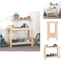 The Living Store Werkbank 110x50x80 cm Massivholz Kiefer