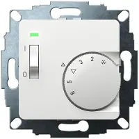 Eberle 191811223602 UP-Raumregler, RAL9016 glänzend 50x50, 5-30C, AC 24V, 1Öffner 10 A bei DC 24 V 100 W, Tem.absenkung ca.4K, Schalter Ein/Aus