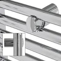 LuxeBath Badheizkörper Sahara, 400x1200 mm, Chrome, gerade mit Seitenanschluss, ohne Heizstab