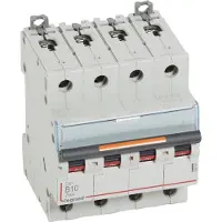 Legrand 409741 DX3 Leitungsschutzschalter B-Charakteristik, 10A, 4-polig, 25kA, 400VAC, 4TE