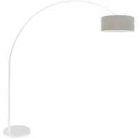 Steinhauer Weiße Bogenlampe Sparkled mit taupefarbener Kapuze