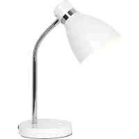 Steinhauer Tischleuchte Spring, weiß, Metall, Flexarm, mit Schalter