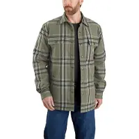 Carhartt Sweatjacke Flannel Sherpa Lined Shirt Herren Basil-S