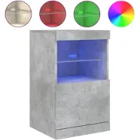 vidaXL Sideboard mit LED-Leuchten Betongrau 41x37x67 cm