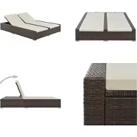 vidaXL Doppel Sonnenliege Poly Rattan Braun - Liege - Liegestühle - Rattan Sonnenliege - Rattan Sonnenliegen