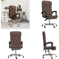 vidaXL Bürostuhl mit Liegefunktion Braun Kunstleder - Bürostuhl Mit Liegefunktion - Bürostühle Mit Liegefunktion - Bürostuhl Mit Relaxfunktion - Schreibtischstuhl