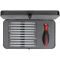 Wiha Schraubendreher mit Wechselklingen Set SYSTEM 6 gemischt 12-teilges Set mit Box - 00623