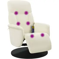 vidaXL Massagesessel mit Fußteil Creme Samt