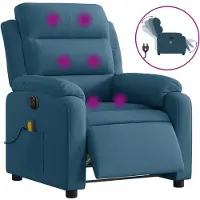 vidaXL Massagesessel Elektrisch Blau Samt