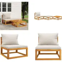 vidaXL 3 tlg. Garten Lounge Set mit Kissen Massivholz Akazie - Garten-Lounge-Set - Garten-Lounge-Sets - Outdoor-Lounge-Set - Garten-Lounge-Set