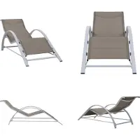 vidaXL Sonnenliege Textilene und Aluminium Taupe - Sonnenliege - Sonnenliegen - Gartenliege - Gartenliegen