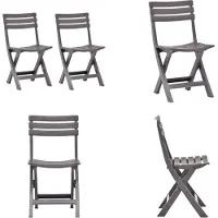 vidaXL Klappbare Gartenstühle 2 Stk. Kunststoff Mokka - Gartenstuhl - Gartenstühle - Klappstuhl - Klappstühle