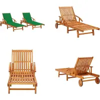 vidaXL Sonnenliegen 2 Stk. mit Auflagen Massivholz Akazie - Gartenliege - Gartenliegen - Sonnenliege - Sonnenliegen