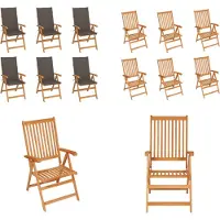 vidaXL Gartenstühle 6 Stk. mit Taupe Kissen Massivholz Teak - Gartenstuhl - Gartenstühle - Gartensessel - Klappstuhl