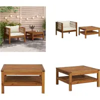vidaXL 2 tlg. Garten Sofagarnitur mit Cremeweißen Kissen Akazienholz - Garten-Lounge-Set - Garten-Lounge-Sets - Holz-Lounge-Set - Holz-Lounge-Sets