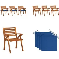 vidaXL Garten Essstühle mit Kissen 3 Stk. Massivholz Akazie - Esszimmerstuhl - Esszimmerstühle - Esszimmerstühle Aus Holz - Esszimmerstuhl Mit Kissen