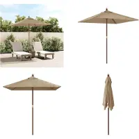 vidaXL Sonnenschirm mit Holzmast Taupe 198x198x231 cm