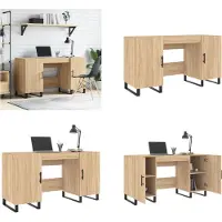 vidaXL Schreibtisch Sonoma Eiche 140x50x75 cm Holzwerkstoff - Schreibtisch - Schreibtische - Bürotisch - Computertisch