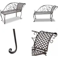 vidaXL Garten Chaiselongue 128 cm Stahl Antik Braun - Gartenbank - Gartenbänke - Terassenbank - Terassenbänke