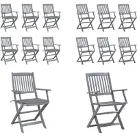 vidaXL Klappbare Gartenstühle 6 Stk. mit Sitzkissen Massivholz Akazie - Gartenstuhl - Gartenstühle - Holz Gartenstuhl - Holz Gartenstühle