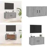 vidaXL TV Wandschrank Grau Sonoma 80x34,5x40 cm - TV-Wandschrank - TV-Wandschränke - TV-Schrank - TV-Konsole