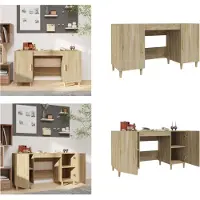 vidaXL Schreibtisch Sonoma Eiche 140x50x75 cm Holzwerkstoff - Schreibtisch - Schreibtische - Bürotisch - Computertisch