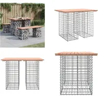 vidaXL Gartenbank aus Gabionen 100x70x72 cm Massivholz Douglasie - Gartenbank - Gartenbänke - Outdoor Bank - Außenbank