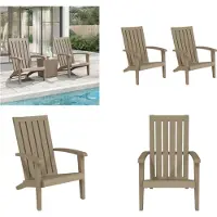 vidaXL Adirondack Gartenstühle 2 Stk. Hellbraun Polypropylen - Adirondack Gartenstuhl - Adirondack Gartenstühle - Adirondack Gartensessel - Gartenstuhl