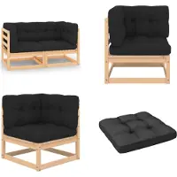 vidaXL Garten Ecksofas mit Kissen 2 Stk. Massivholz Kiefer - Ecksofa - Ecksofas - Holz Ecksofa - Holz Ecksofas
