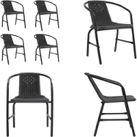 vidaXL Gartenstühle 4 Stk. Rattan Optik Kunststoff und Stahl 110 kg - Gartenstuhl - Gartenstühle - Outdoor Stuhl - Terrassenstuhl