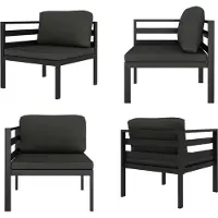 vidaXL Modular Sofa Eckteil 1 Stk. mit Kissen Aluminium Anthrazit - Ecksofa - Ecksofas - Sofa Eckteil - Sofa Eckteile