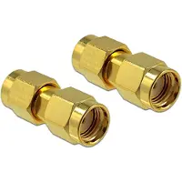 DeLOCK Adapter RP-SMA Stecker zu RP-SMA Stecker, RP-SMA, RP-SMA, RP-SMA, Männlich, Männlich, Gold