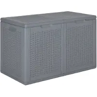 vidaXL Gartenbox Grau PP Rattan 180 L