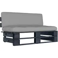 vidaXL Garten-Paletten-Mittelsofa Schwarz Imprägniertes Kiefernholz