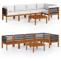 vidaXL 6-teiliges Garten-Lounge-Set mit Kissen Creme 63 x 63 cm