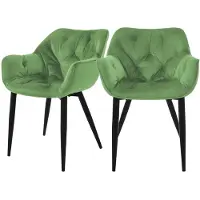ML-Design 2er Set Esszimmerstuhl mit Rückenlehne, Salbei, aus Samt