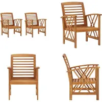 vidaXL Gartenstühle 2 Stk. Massivholz Akazie - Gartenstuhl - Gartenstühle - Garten Stuhl - Garten Stühle
