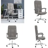 vidaXL Bürostuhl mit Liegefunktion Taupe Stoff - Bürostuhl Mit Liegefunktion - Bürostühle Mit Liegefunktion - Bürostuhl Mit Relaxfunktion - Schreibtischstuhl