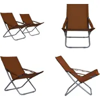 vidaXL Klappbare Strandstühle 2 Stk. Stoff Braun - Gartenstühle