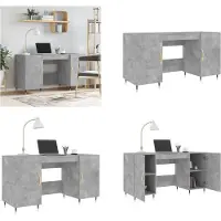 vidaXL Schreibtisch Betongrau 140x50x75 cm Holzwerkstoff - Schreibtisch - Schreibtische - Bürotisch - Computertisch
