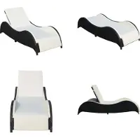 vidaXL Sonnenliege mit Polsterauflage Poly Rattan Schwarz - Sonnenliege - Sonnenliegen - Sonnenbett - Sonnenbetten