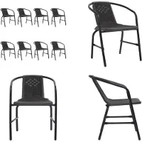 vidaXL Gartenstühle 8 Stk. Rattan Optik Kunststoff und Stahl 110 kg - Gartenstuhl - Gartenstühle - Outdoor Stuhl - Terrassenstuhl