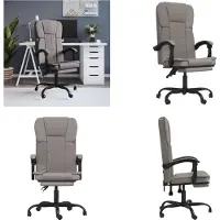 vidaXL Bürostuhl mit Liegefunktion Taupe Stoff - Bürostuhl Mit Liegefunktion - Bürostühle Mit Liegefunktion - Bürostuhl Mit Relaxfunktion - Schreibtischstuhl