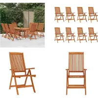 vidaXL Klappbare Gartenstühle 8 Stk. Massivholz Eukalyptus - Gartenstuhl - Gartenstühle - Gartensessel - Außenstuhl